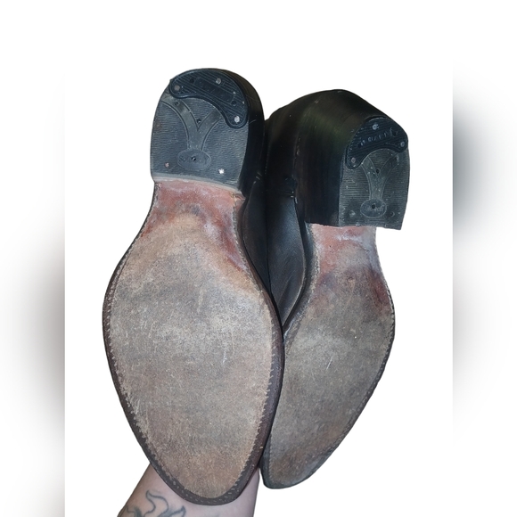 Justin Cowboy Boots Brown Leather Mens 8 Western Rockabilly Rodeo 5513 W… - Picture 5 of 8